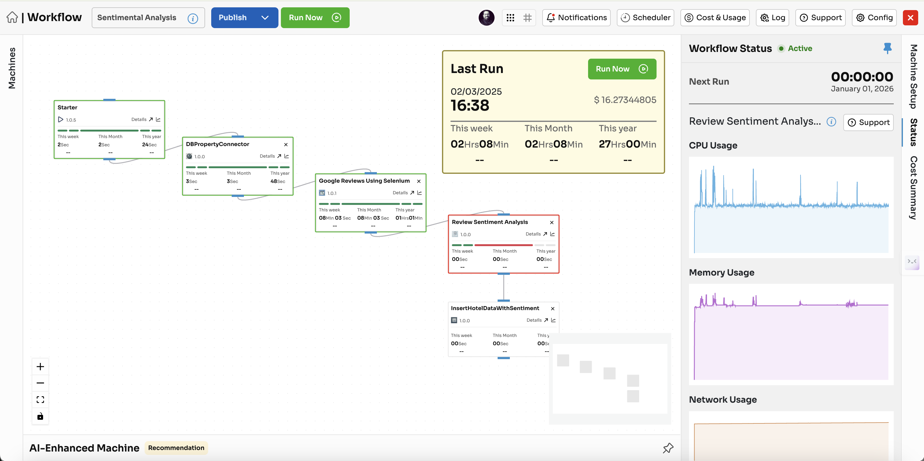 QuantumDataLyticas No-Code Sentiment Analysis Workflow